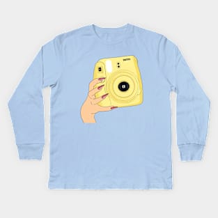 Yellow Instax Kids Long Sleeve T-Shirt